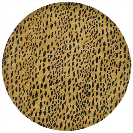 Safavieh 4 x 4 ft. Round Contemporary Soho Beige and Brown Hand Tufted Rug SOH721A-4R